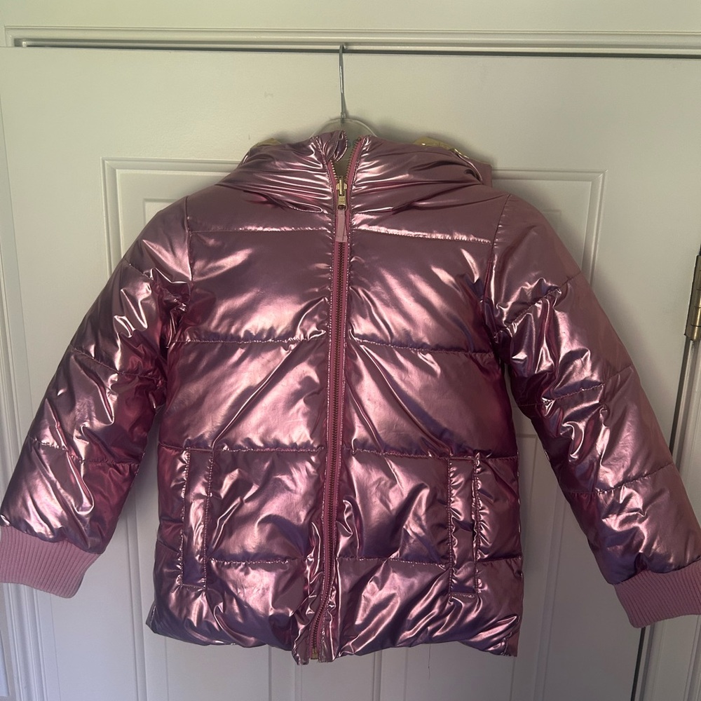 Girls Crew Kids metallic puffer jacket. Size 6-7yrs.
